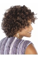 Short Natural Looking Brown Curly African American Wigs For Black Women