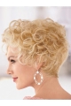 Blonde Short Curly Online Heat Friendly Synthetic Wigs For Older Women