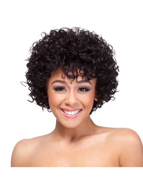 Auburn Natural Looking Classic Curly Short Synthetic Wigs For Women