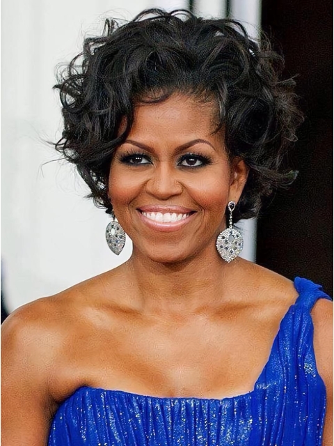 2021 New Arrival First Lady Short Curly Wigs Michelle Obama Human Hair Lace Front Wigs For Black Women