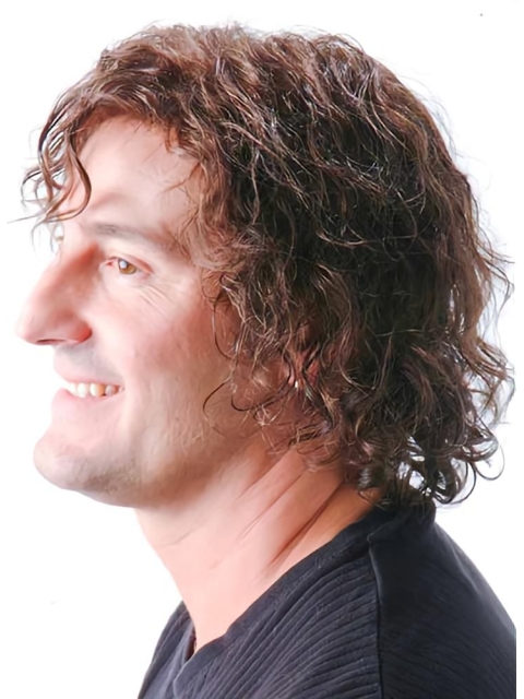 Natural Looking Monofilament Curly Remy Human Hair Polite Men Toupees