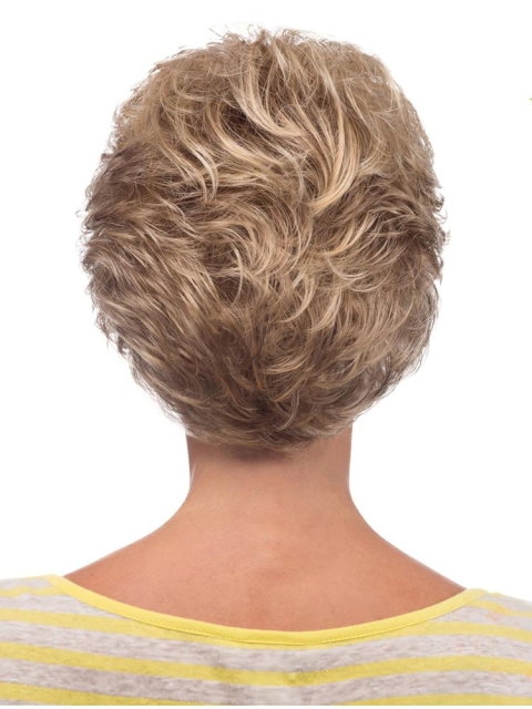 Lovely Short Blonde Lace Front Classic Curly Synthetic Wigs For Women