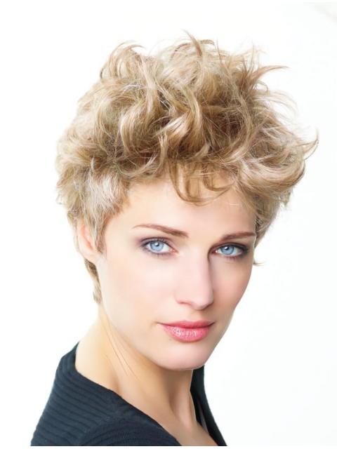 Perfect Blonde Short Curly Boycuts Popular Lace Front Synthetic Wigs