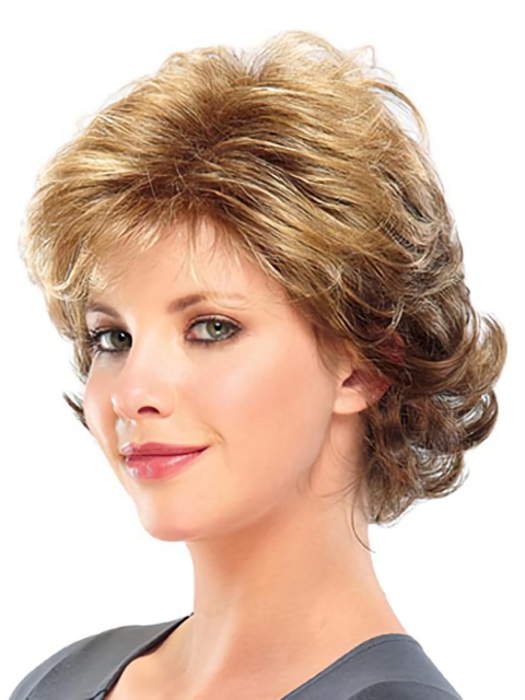 Discount Blonde Curly Short Classic Heat Friendly Synthetic Wigs