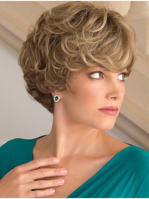 So Great Short Curly Blonde High Quality Classic Mono Top Wigs