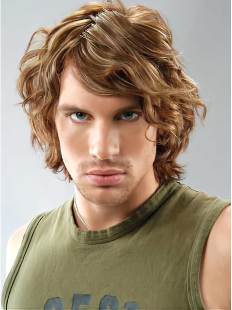 100% Short Human Hair Wig Curly Hair Wigs Lace Front Wig 12inch For Men