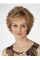 Amazing Short Curly Blonde Layered Beautiful Synthetic Lace Front Wigs For Older Women