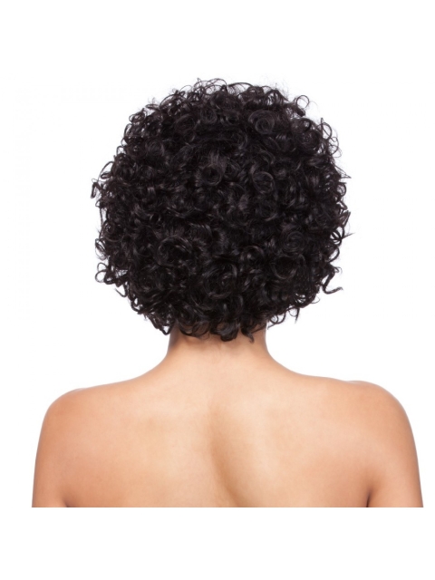 Fashionable Natural Looking Black Curly Short Synthetic Capless Wigs For Women 10inch