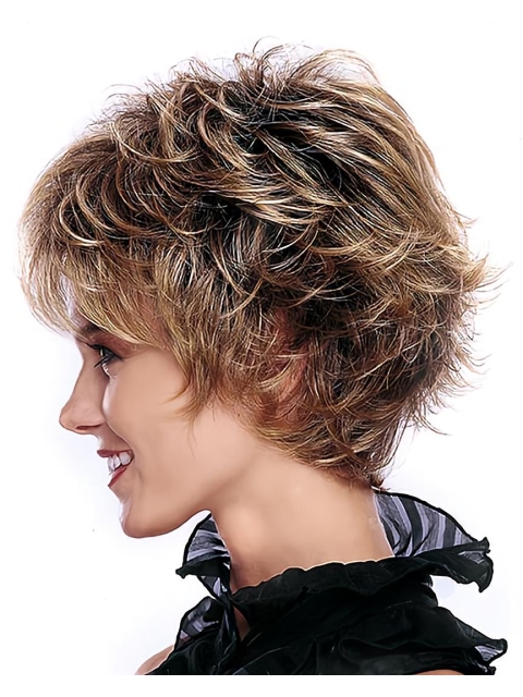 Top Quality Attractive Lady Hairstyle Short Blonde Natural Wigs For Women