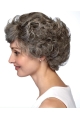 Latest Trend Short Hairstyle Unique Natural Curly Synthetic Hair Grey Lace Front Wig