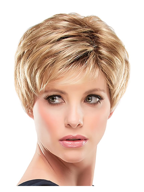 New Arrival Charming Polite Auburn Curly Short Synthetic Capless Wigs