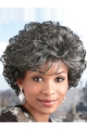 Ideal Curly Short Heat Friendly Synthetic Grey Wigs For Older Women