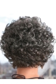 Ideal Curly Short Heat Friendly Synthetic Grey Wigs For Older Women