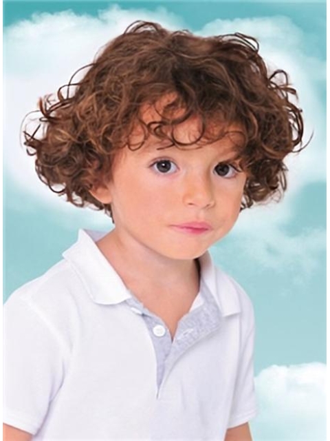 Pleasing Auburn Curly Short Kids Wigs