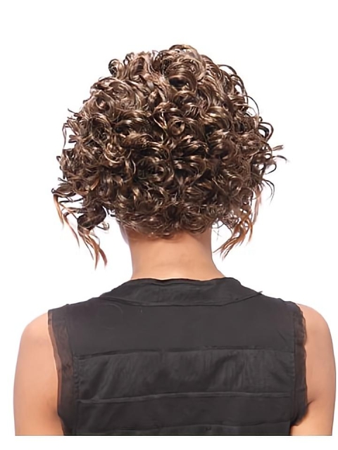 Incredible Brown Curly Short African American Wigs