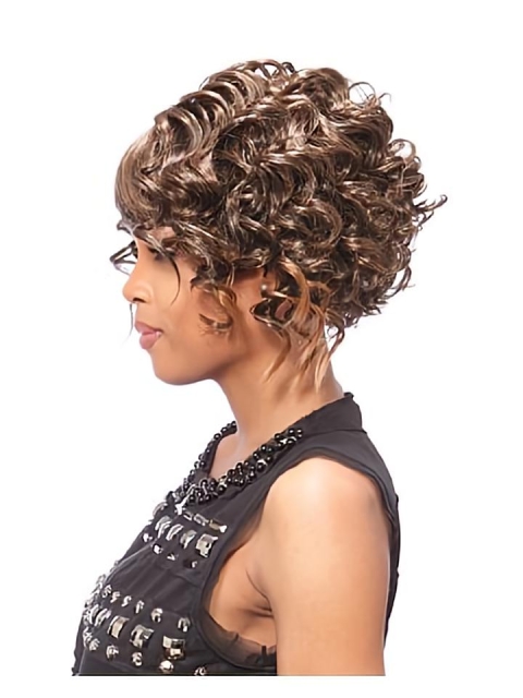 Incredible Brown Curly Short African American Wigs