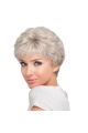 Natural Curly Synthetic Short Grey Wigs