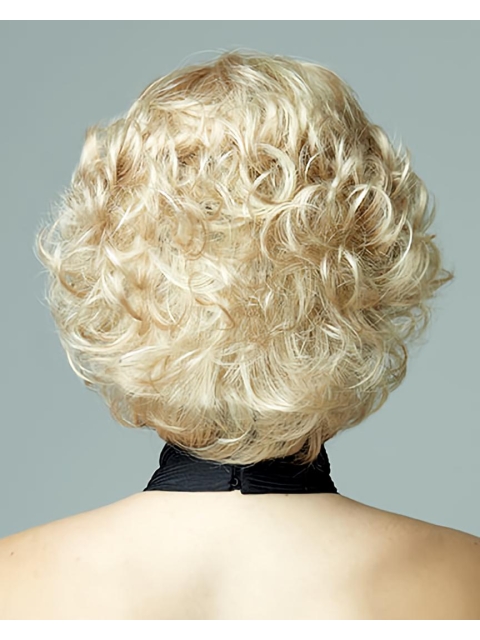 New Blonde Curly Short Petite Wigs