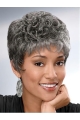 Great Curly Short Synthetic Grey Wigs