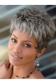 Great Curly Short Synthetic Grey Wigs