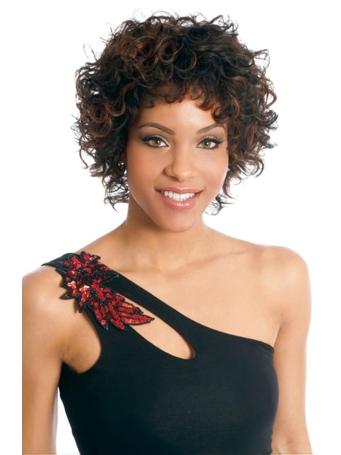 Brown Curly Short African American Wigs