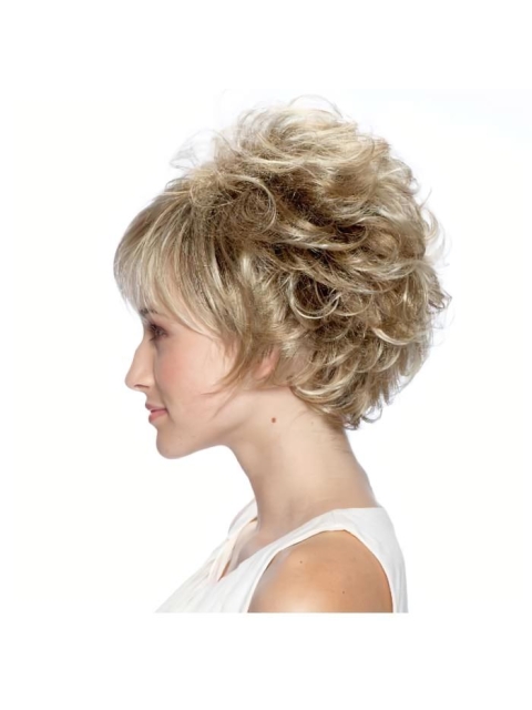 Blonde Curly Synthetic Soft Short Wigs