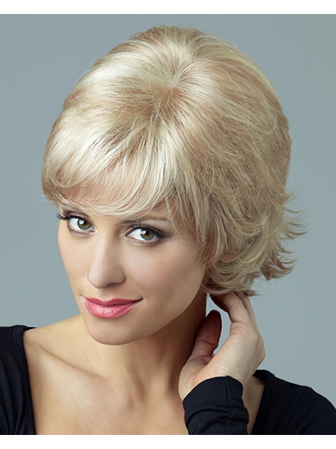 Blonde Curly Synthetic Style Short Wigs