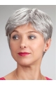 Short Monofilament Synthetic Straight Elderly Lady Wig