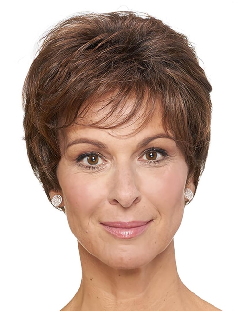 New Arrival  Short Brown Straight 8inch Classic Lace Front Wig On Sale