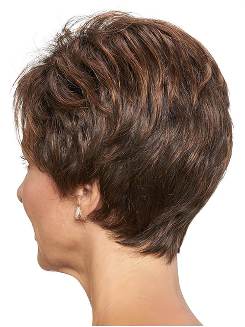 New Arrival  Short Brown Straight 8inch Classic Lace Front Wig On Sale