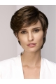 8" Short Straight Monofilament Brown With Bangs Synthetic Wigs Online