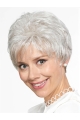 Natural Looking Short Grey Straight 8Inch Grey Wigs For Older Women