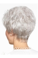 Natural Looking Short Grey Straight 8Inch Grey Wigs For Older Women