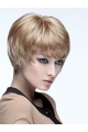 8" Short Straight Monofilament Blonde Boycuts Synthetic Wig