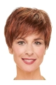 Red Straight Short Layered Cheap Monofilament Wigs