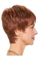 Red Straight Short Layered Cheap Monofilament Wigs