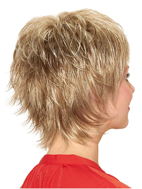 Blonde Straight Short Layered Ready To Wear Monofilament Wigs