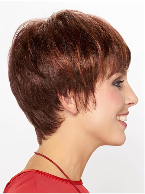 8" Straight Capless Synthetic With Bangs Ladies Short Wigs