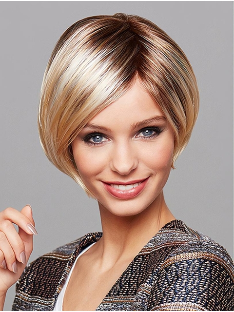 8" Straight Short Bobs Real Human Hair Wigs