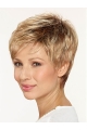 Straight Boycuts Capless 8" Blonde Good Quality Synthetic Wigs