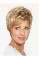 Straight Boycuts Capless 8" Blonde Good Quality Synthetic Wigs