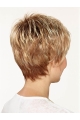 Straight Boycuts Capless 8" Blonde Good Quality Synthetic Wigs