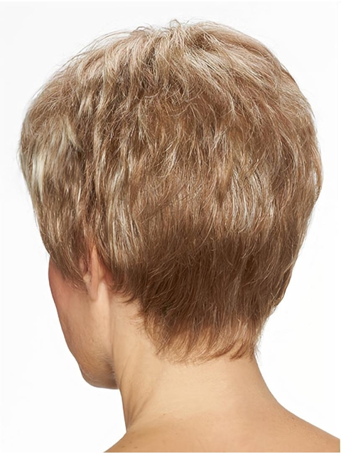 Straight Boycuts Monofilament 8" Blonde Very Cheap Synthetic Wigs