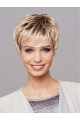 8" Platinum Blonde Short Layered Straight Synthetic Wigs