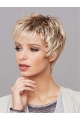 8" Platinum Blonde Short Layered Straight Synthetic Wigs