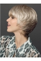 8" Platinum Blonde Short Layered Straight Synthetic Wigs Women