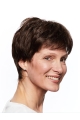 Short Monofilament Straight Brown Wigs For Women