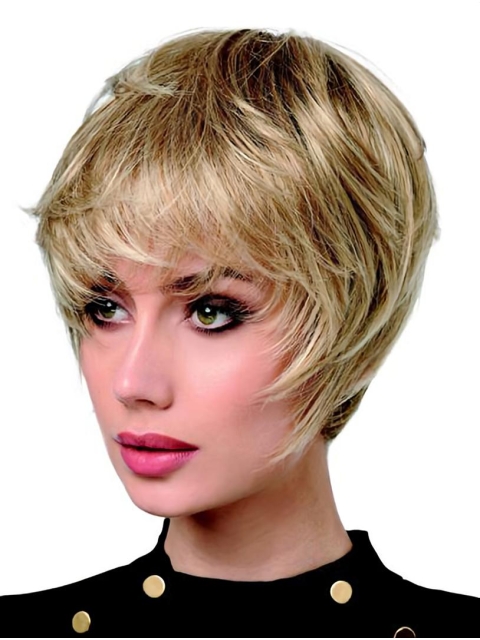 6" Straight Monofilament Synthetic Boycuts Short Wigs