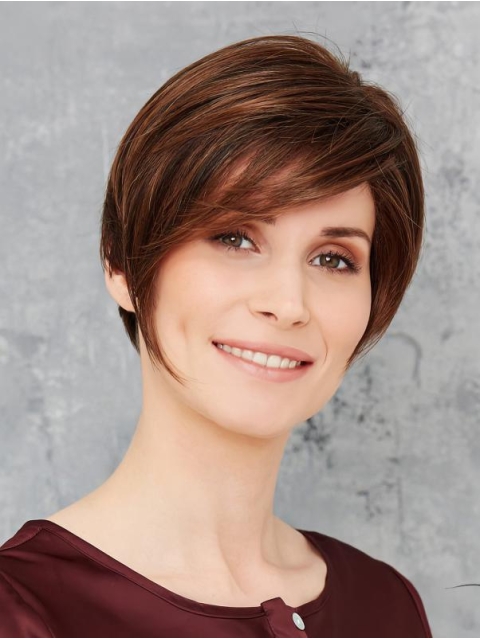 Capless Auburn Synthetic 8" Short Bob Wigs For Women