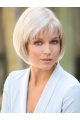 Platinum Blonde Short Straight Bob Realistic Capless Wigs